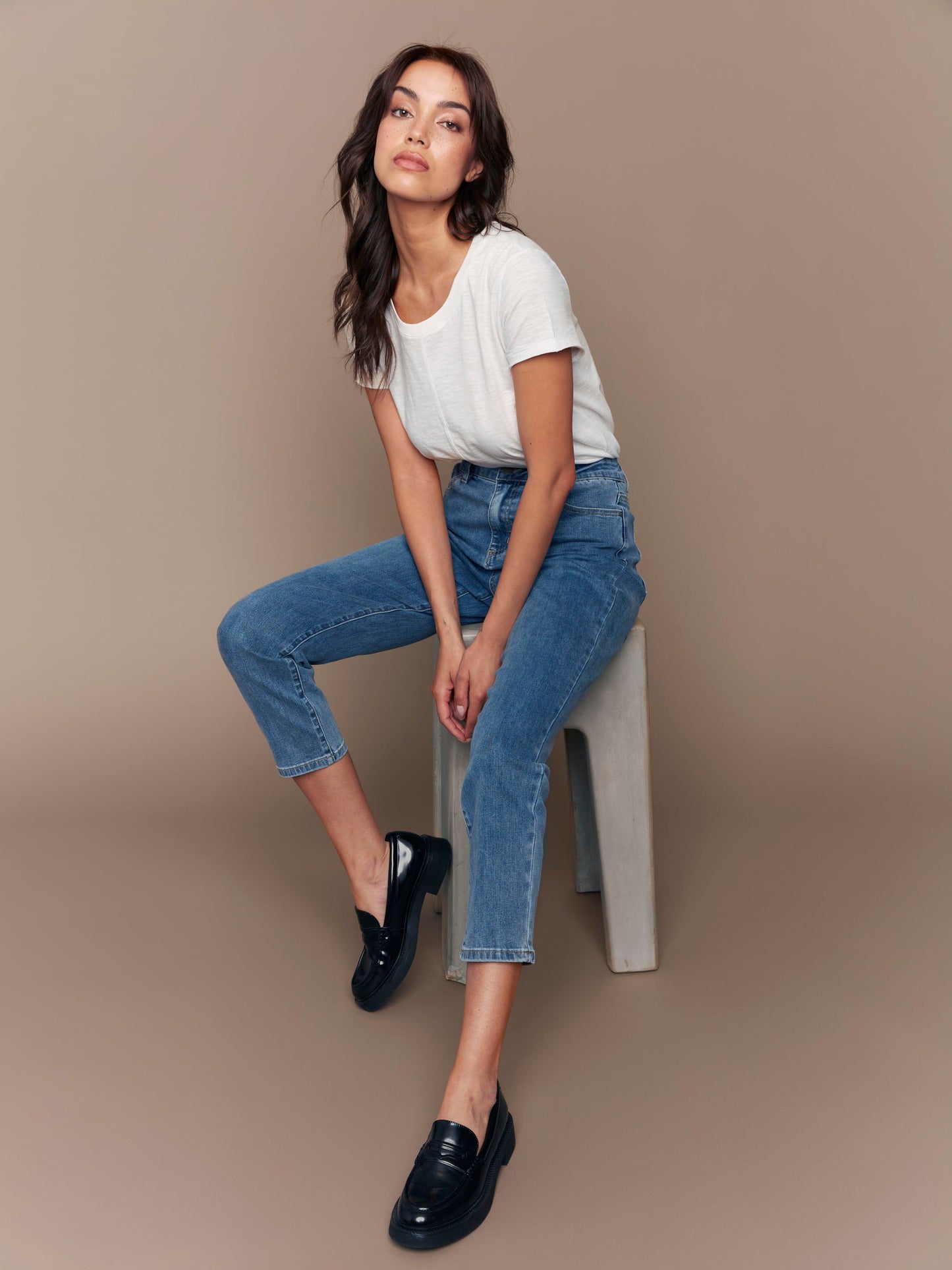 Claudia Slim Leg Jeans - Medium Blue