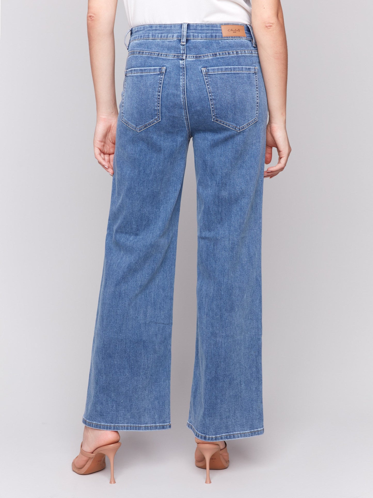 Chloe Wide Leg Jeans - Medium Blue