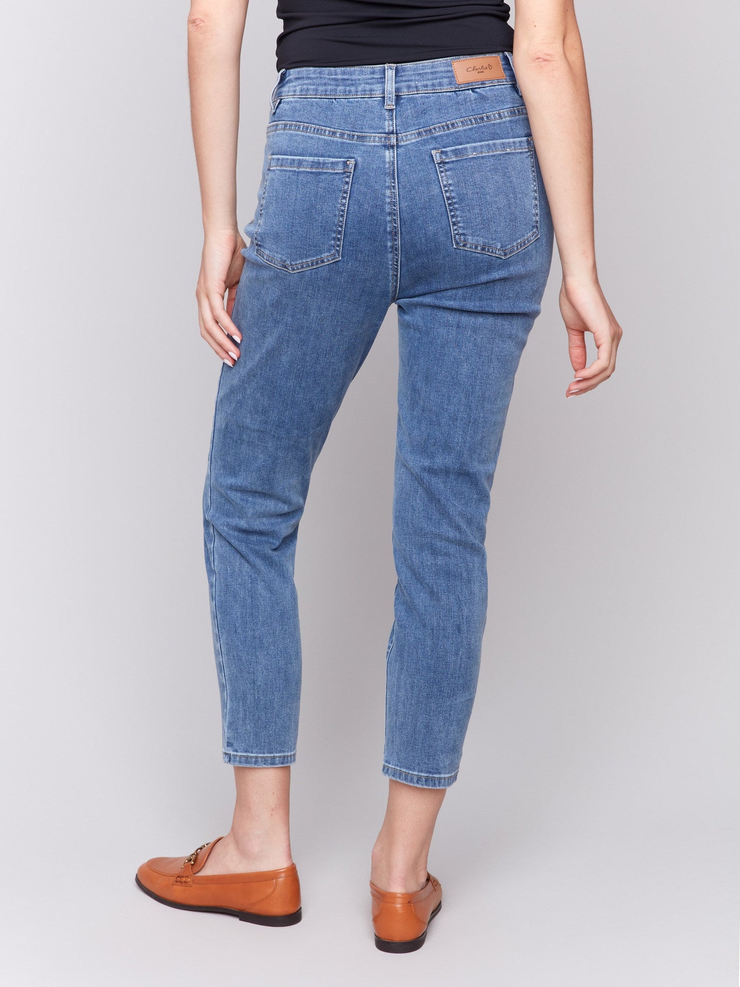 Claudia Slim Leg Jeans - Medium Blue