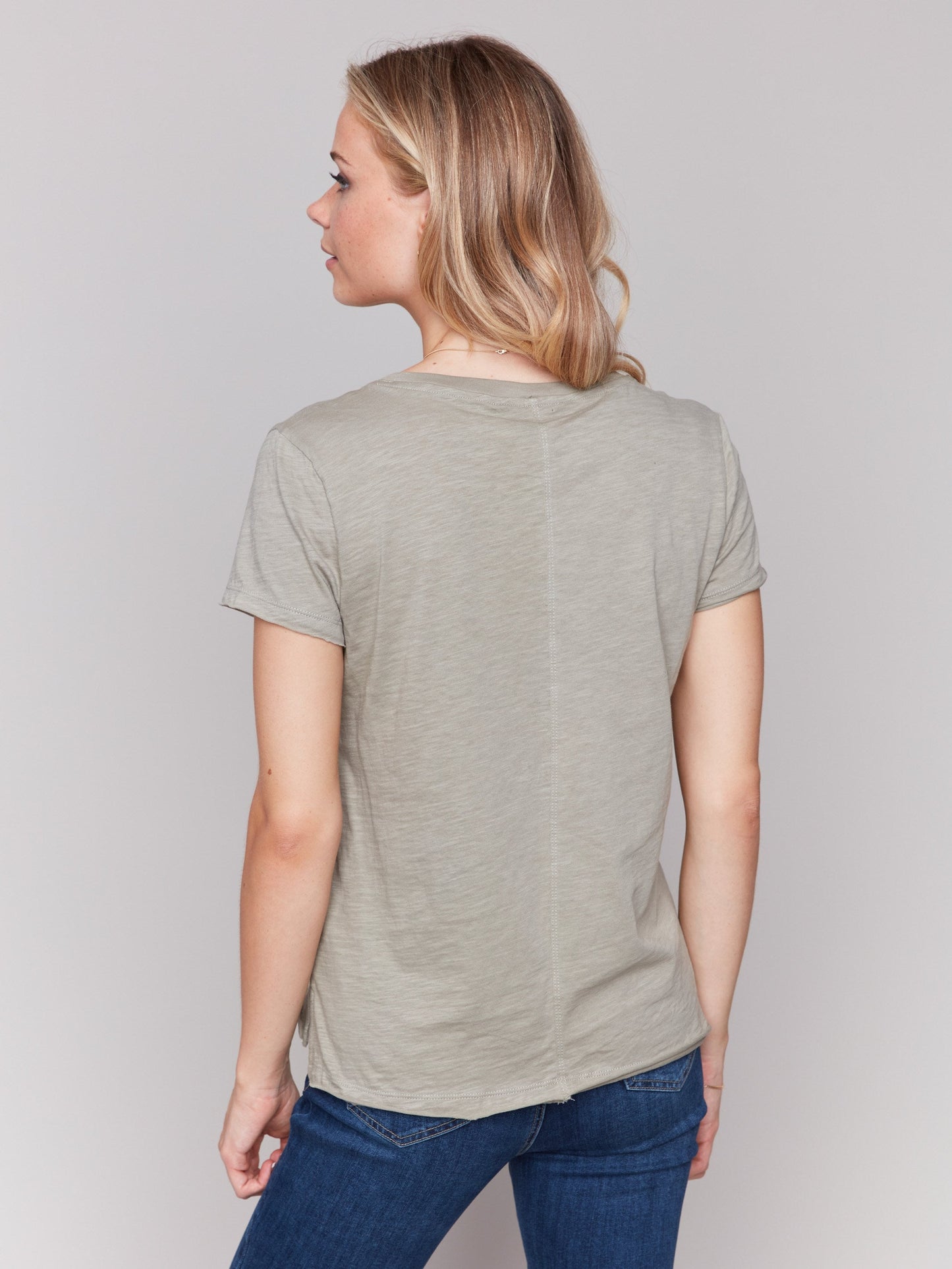 Organic Cotton Slub T-shirt - Celadon