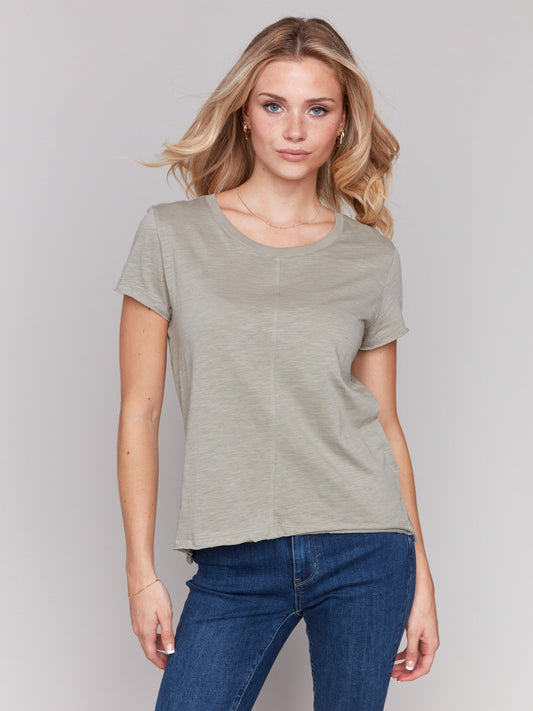 Organic Cotton Slub T-shirt - Celadon