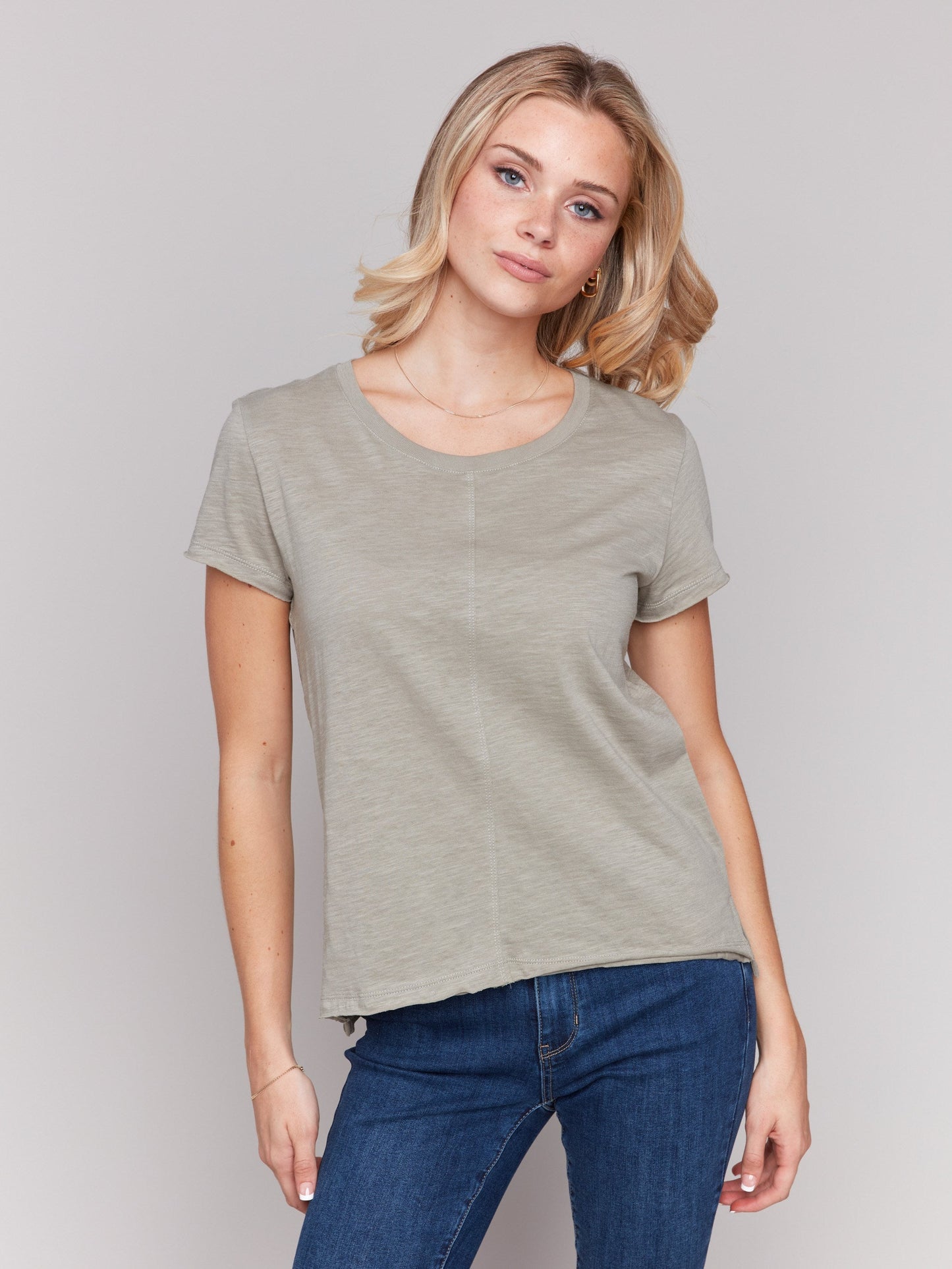 Organic Cotton Slub T-shirt - Celadon